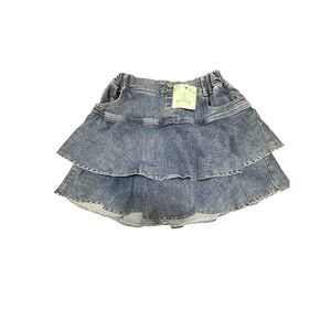 Flofallzique Girls Tiered Ruffle Denim Scort Size 12 Fairycore Summer Beachcore